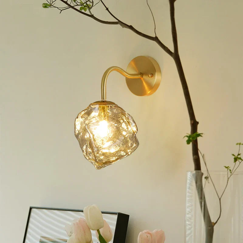 Grey Glass LED Wall Lamp for Home Decor and Lighting