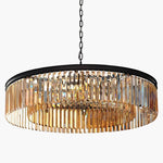 Gold Black Metal Crystal Pendant Lights Chain Hanging LED Suspension Lamp Fixtures