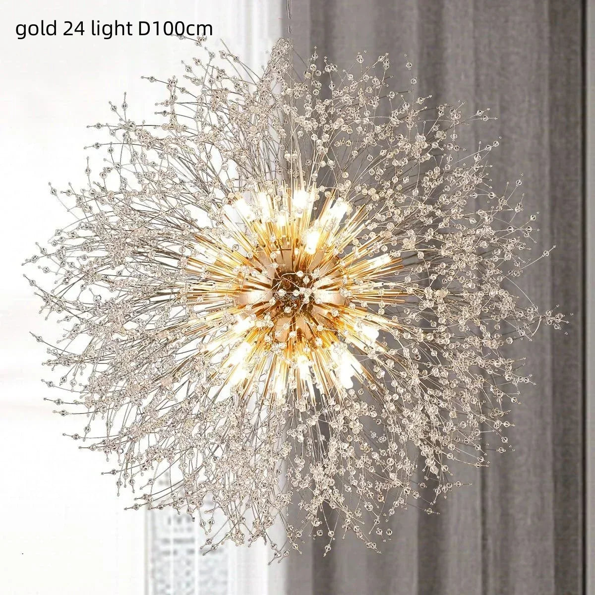 Afralia™ Dandelion Gold/Chrome Chandelier with Crystals, G9 Pendant Lights for Elegant Lighting