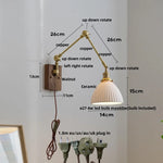 Wood Rotatable 2-Arm LED Wall Sconce with Pull Chain Switch
