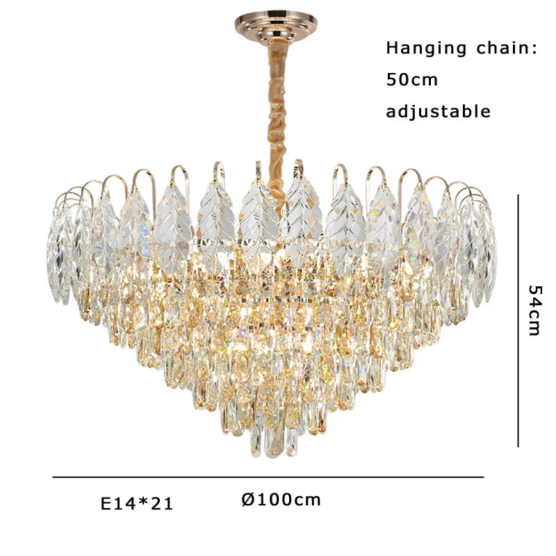 Brilliance Crystal Chandelier for Luxe Living & Dining Rooms.