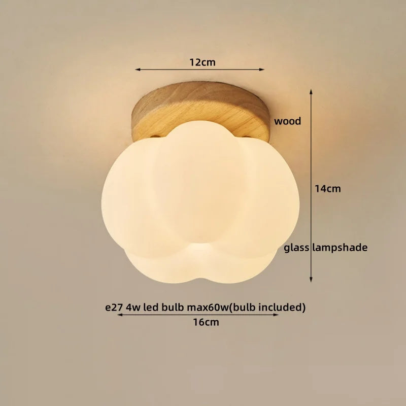 Copper Glass LED Ceiling Light - Modern Indoor Lighting for Home Decor