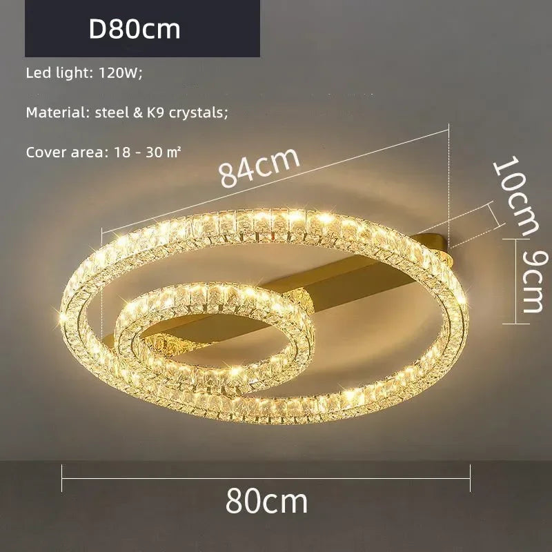 Crystal Ceiling Lights: Modern Luxury Dimmable LED Chandelier for Living Room