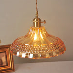 Afralia™ Orange Glass LED Pendant Light with Knob Switch - Nordic Modern Design