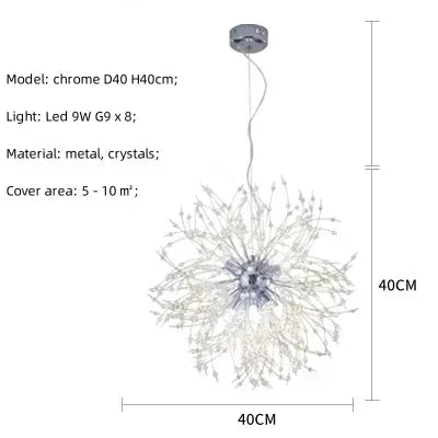 Afralia™ Dandelion Gold/Chrome Chandelier with Crystals, G9 Pendant Lights for Elegant Lighting