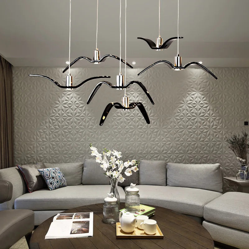 Seagull Resin LED Chandelier for Living Dining Room - Suspension Ceiling Light