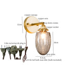 Afralia™ Grey Glass LED Wall Lamp Bedroom Living Room Loft Modern Copper Wandlamp