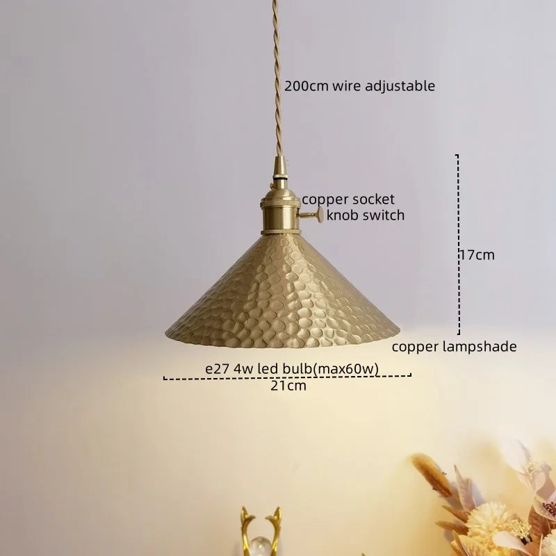 Copper LED Pendant Light, Modern Decor for Bedroom & Living Room