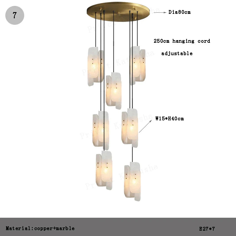 Moonshade Natural Marble Pendant Lights
