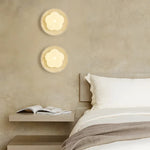 Afralia™ Wabi Sabi LED Wall Lamp, Pull Chain Switch, Yellow Travertine, Living Room, Bedroom