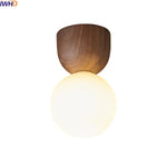 Walnut Glass LED Ceiling Lamp for Modern Living Room Art Decoration
