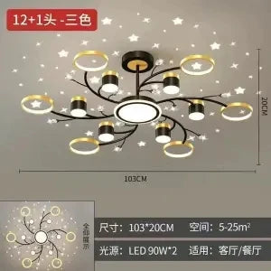 Nordic Starry Sky Dimmable LED Ceiling Chandelier for Home Decor Lighting