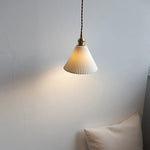 White Ceramic LED Pendant Light | Adjustable Nordic Modern Home Decor Hanging Lamp