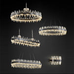 Luxury LED Chandelier Black Crystal Modern Suspension Island Dining Lamp
