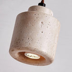 LED Hanging Light Fixture Yellow Travertine Nordic Wire Adjustable Pendant Lamp