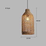 Hand-woven Natural Rattan Chandelier Pendant Light for Living Room Décor