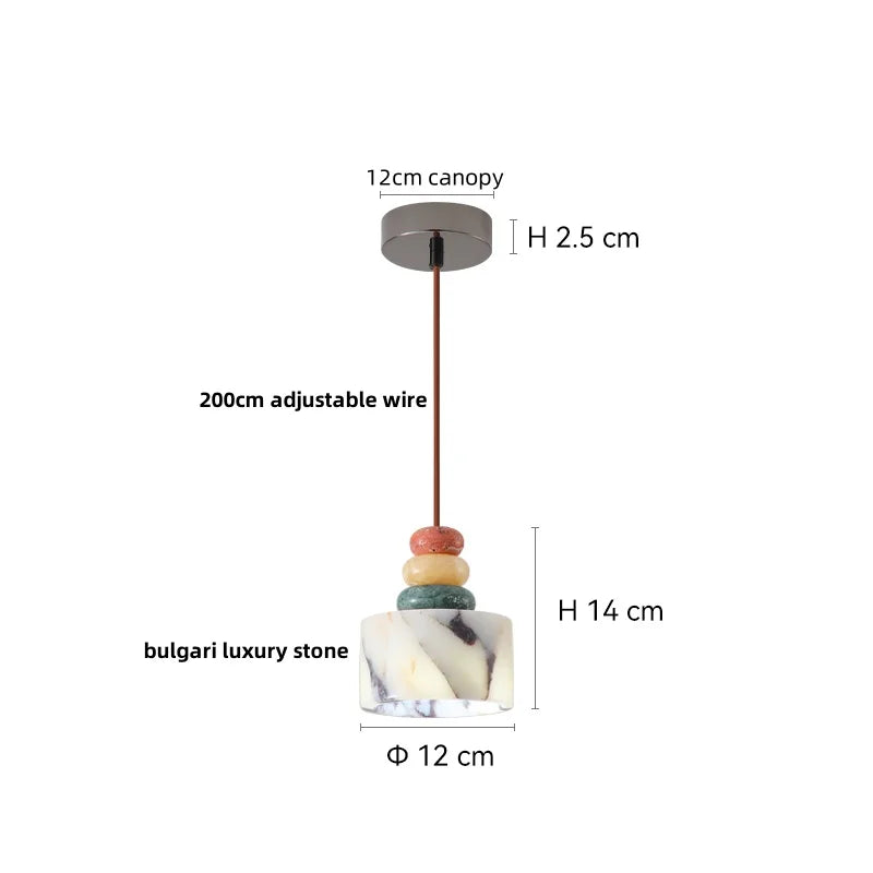 Afralia™ Wabi Sabi LED Pendant: Adjustable Wire, Bulgari Marble, Carbon Steel, Home Decor