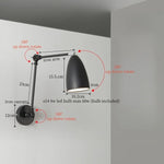 Afralia™ Swing Long Arm Iron Art LED Wall Light - Nordic Minimalism Bedroom Living Room Lampara Pared