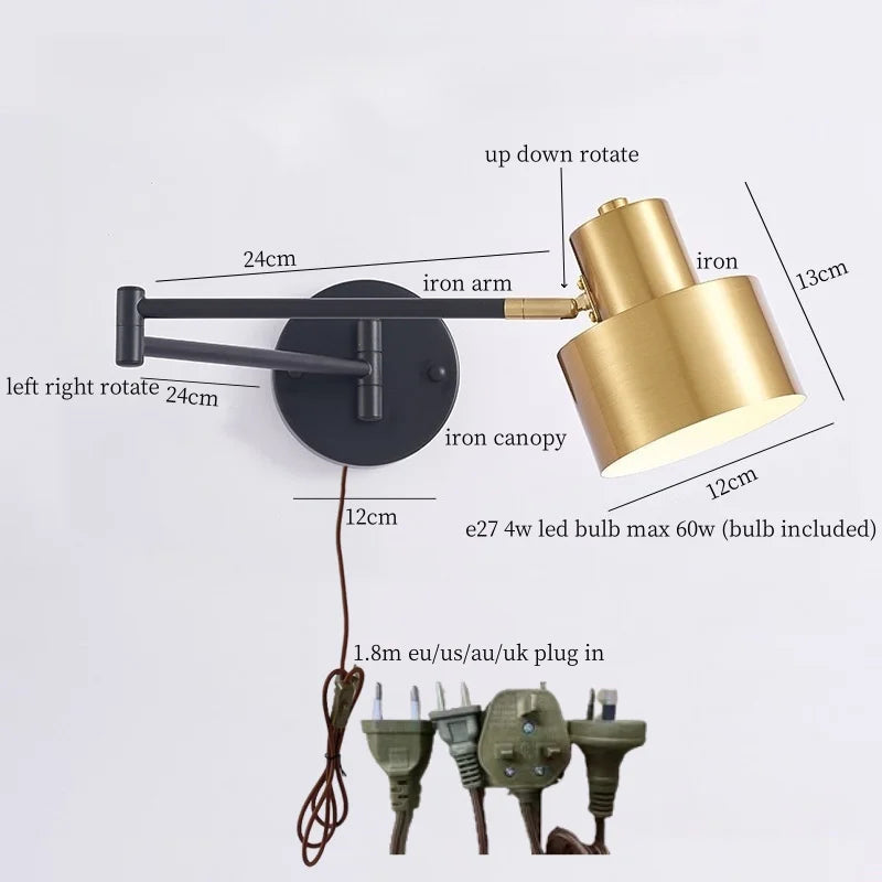 Afralia™ Iron Art LED Wall Lamp for Bedroom Stair Kitchen Living Room Decor