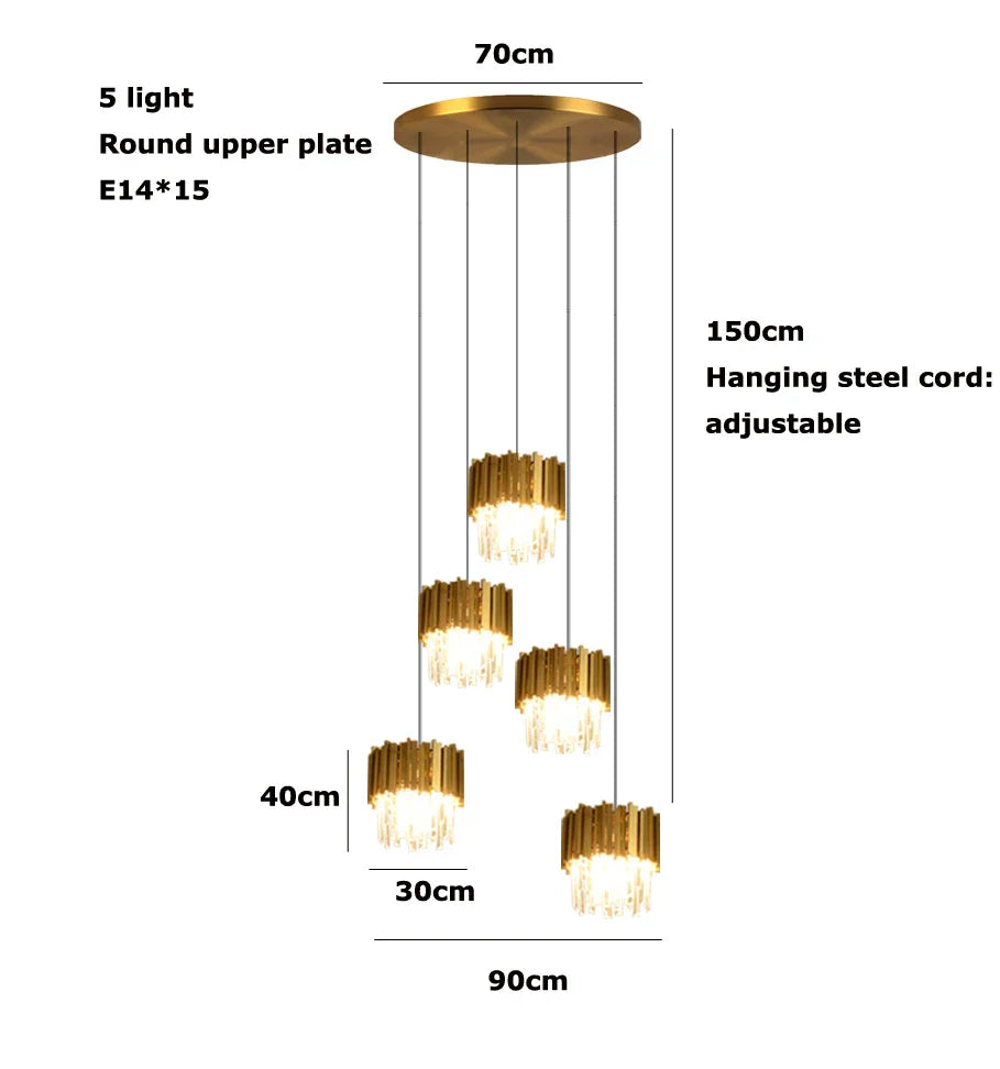LED Crystal Chandelier Lighting for Foyer décor