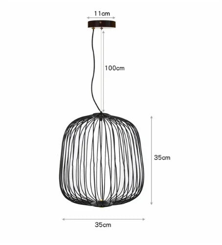 Spokes Pendant: Minimalist Birdcage Hanging Light for Villa, Lobby, Staircase & Home Decor
