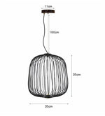 Spokes Pendant: Minimalist Birdcage Hanging Light for Villa, Lobby, Staircase & Home Decor