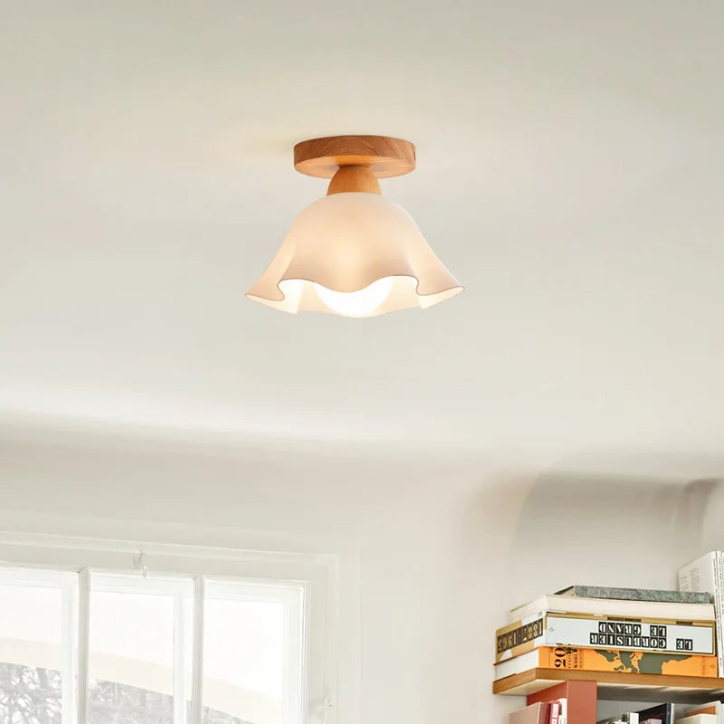 LED Wood Acrylic Ceiling Lamp Modern Art Decor Light Fixture