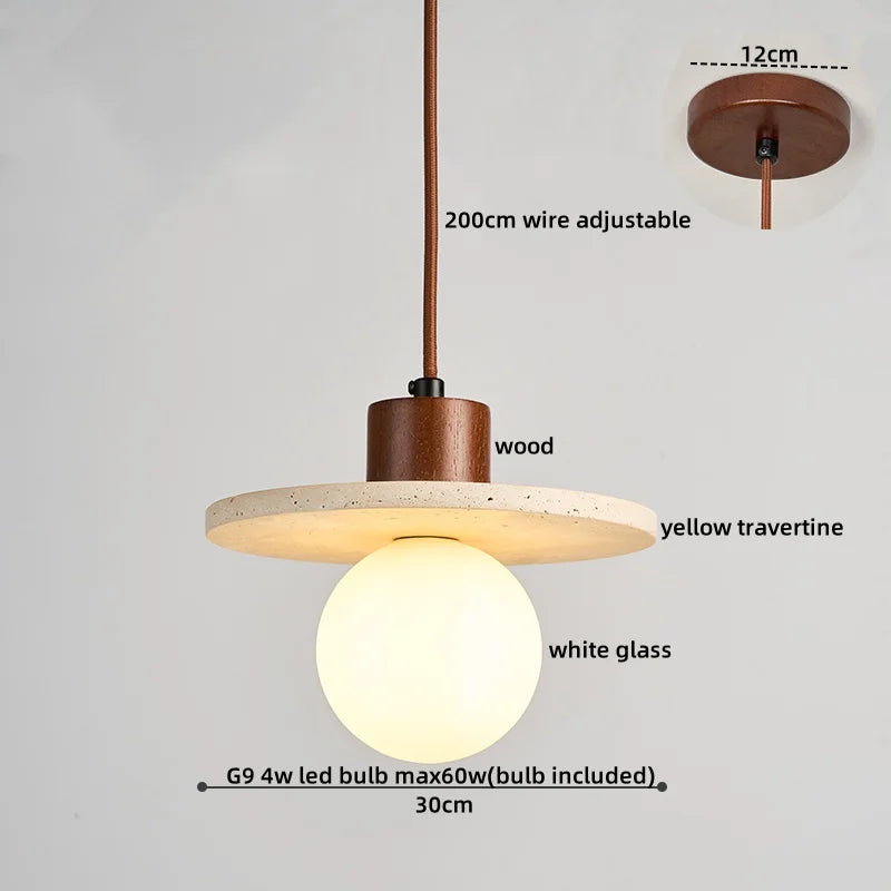 Yellow Cave Stone LED Pendant Lamp Modern Hanging Light Fixtures