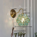 Clear Glass Wall Sconce LED Lights Modern Nordic Copper Bedside Lamp