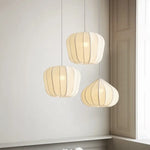 Afralia™ Nordic Style Creamy E27 Pendant Light Fabric Chandelier_Lamp Dining Room Suspended LED Bar Droplight