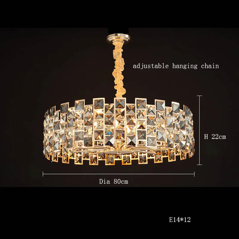"2025 Crystal Gold Chandelier Pendant Lamp for Luxury Home Decor"
