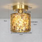 Column Glass Crystal Ceiling Light for Nordic Modern Home Decor