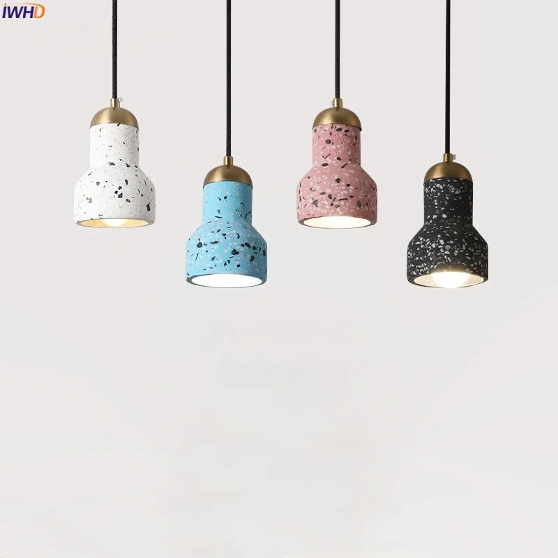 Afralia™ Terrazzo LED Pendant Light: Modern Nordic Style for Home Decor & Cafe
