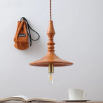 Wood LED Pendant Lamp Japanese Hanging Light Chandelier for Indoor Living Room