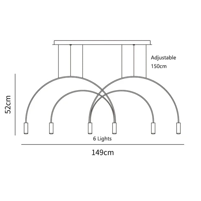 Arc Pendant Light Chandelier - LED Suspension Lamp for Kitchen Island
