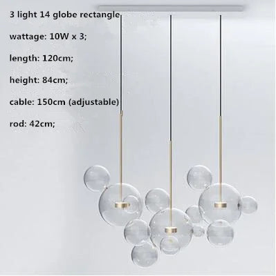 Modern Clear Glass Globe LED Pendant Light - Micky Copper Hanging Lamp