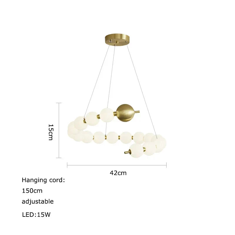 Love Gold Chrome Chandelier LED Suspension Lighting for Dinning Room