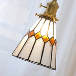 Afralia™ Tiffany Glass LED Pendant Light with Walnut Copper Knob Switch