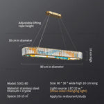 Crystal Chandelier Ring Light Modern Elegant Dining Living Room Lighting