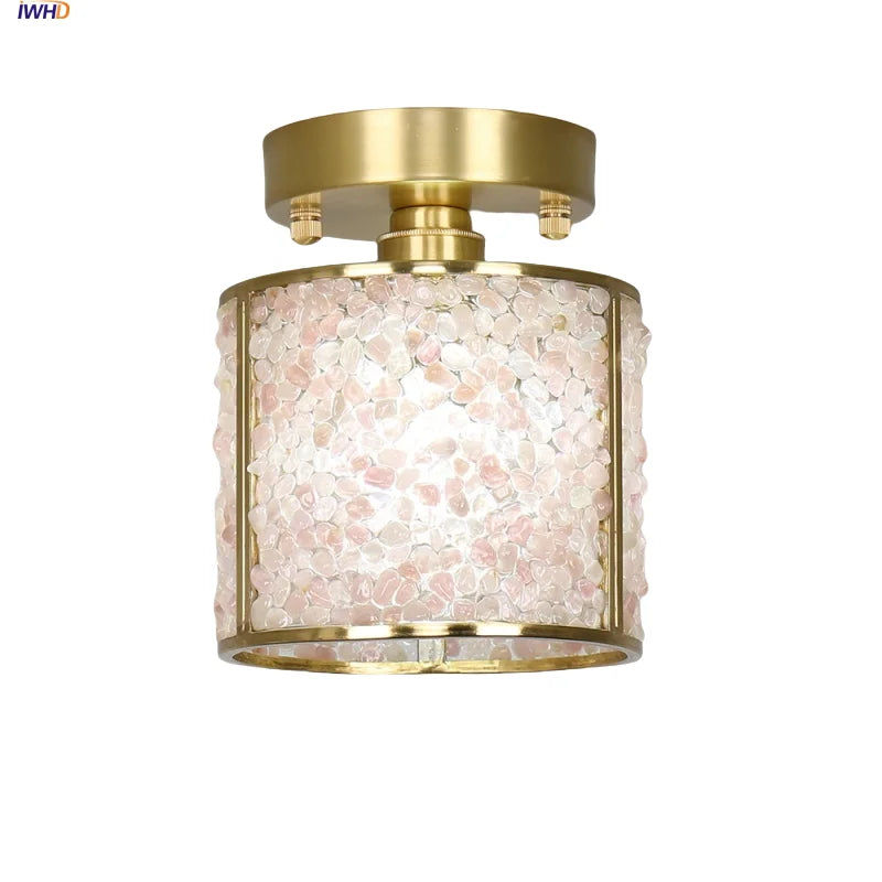 Column Glass Crystal Ceiling Light for Nordic Modern Home Decor