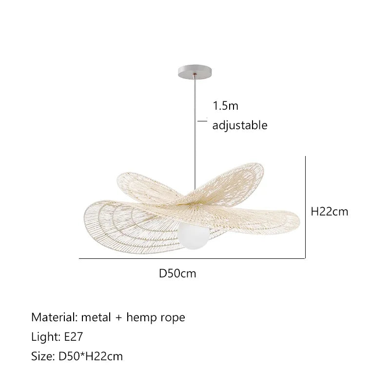 Rattan Weaving LED Chandelier Pendant Lights for Home Decor