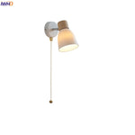 Iron Wood LED Wall Light Fixture Rotate Bedside Lamp Aplique Pared