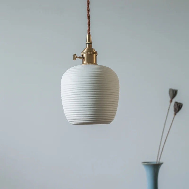 Minimalist Ceramic LED Pendant Lamp for Kitchen Bedroom Living Room