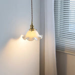 Flower Ceramic LED Pendant Lamp with Copper Socket & Adjustable Wire