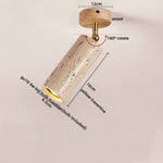 Yellow Travertine Stone LED Ceiling Light Fixture White Glass Ceiling Lamp