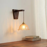 Modern Walnut Copper LED Wall Light for Bedroom Living Room Restaurant