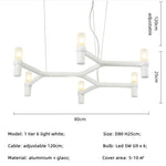 Afralia™ Metal Pendant Chandelier LED Lighting Fixture for Modern Luxury Foyer, Stairs & Indoor