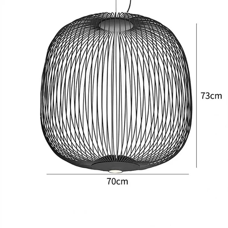 Spokes Pendant: Minimalist Birdcage Hanging Light for Villa, Lobby, Staircase & Home Decor