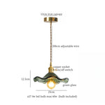 Afralia™ Red Glass LED Pendant Lamp American Style Vintage Copper Hanging Light