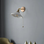 Ceramic Canopy LED Wall Sconce Modern Bedroom Light Fixture